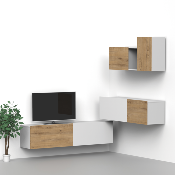 MUEBLES PITARCH Módulo 180 Nilo Blanco /Roble Gold
