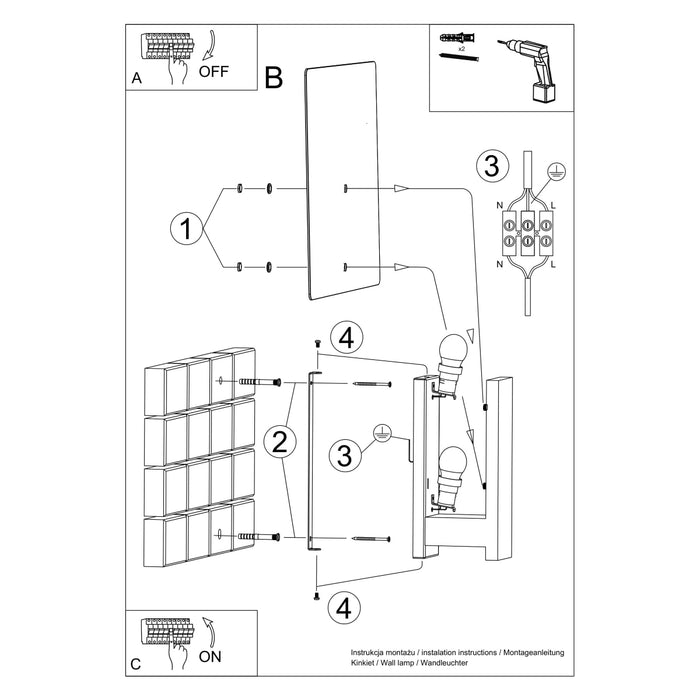 SOLLUX SL.1096 Aplique LAPPO Wengé