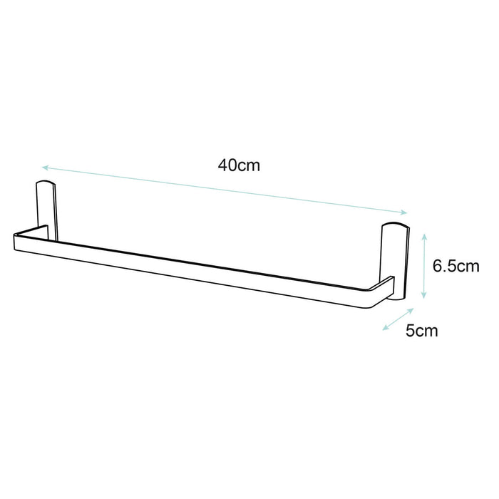 NADI 10SL0206 TOALLERO ADHESIVO Adhesivo Plata 40 cm