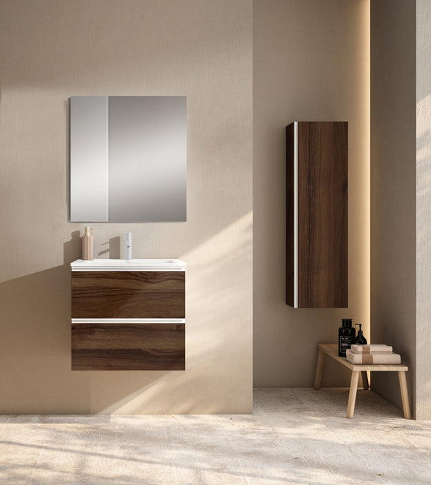 VISOBATH GRANADA Conjunto Completo Mueble de Baño Suspendido 2 Cajones Color Valenti Tirador Blanco