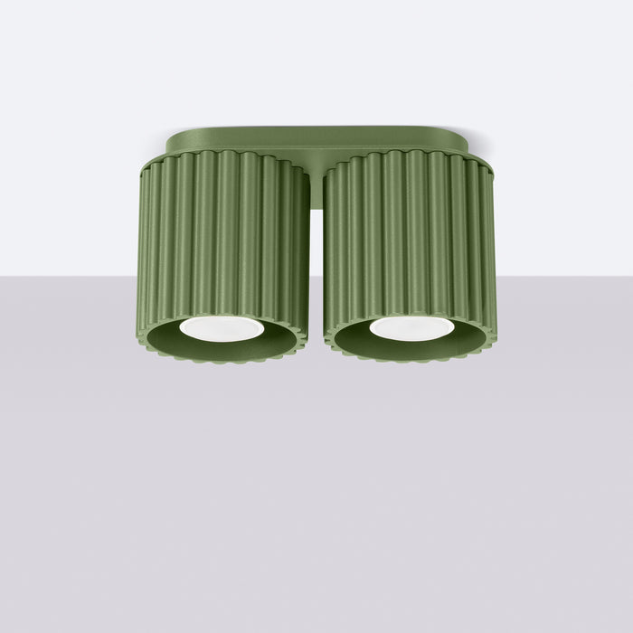 SOLLUX SL.1795 AURA Lámpara De Techo 2 Verde Oliva Gu10