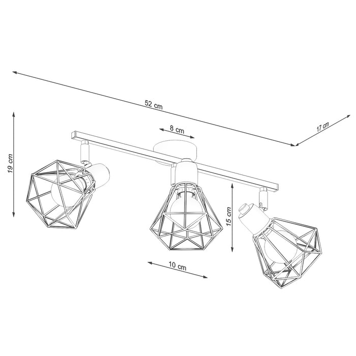 SOLLUX SL.1107 Lámpara de Techo ARTEMIS 3 Negro