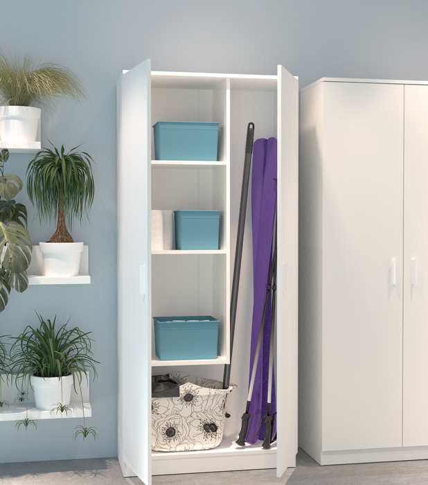 MUEBLES PITARCH Armario Multiusos Escobero Blanco