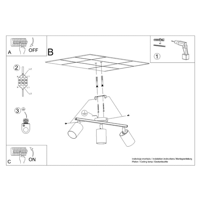 SOLLUX SL.1125 Lámpara de Techo LEMMI 3 Blanco