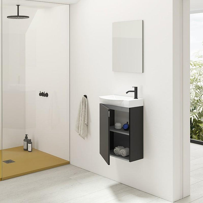 AMIZUVA 127020 MIKA Conjunto Mueble Mini Antracita Brillo