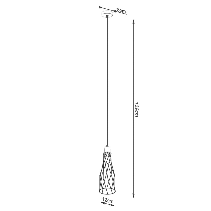 SOLLUX SL.1165 SUBA Lámpara Colgante E27 Negro