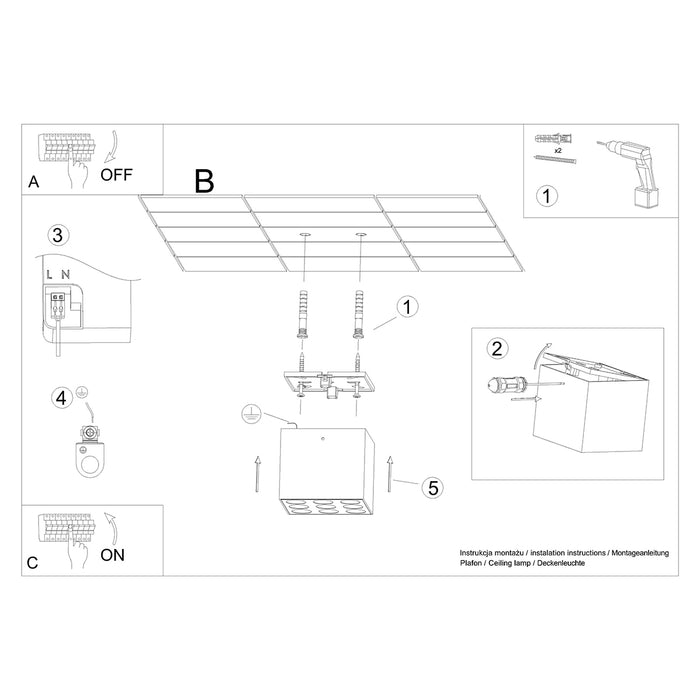 SOLLUX SL.1211 OZZY Lámpara de Techo LED Negro