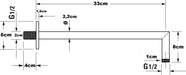 ARCOBAÑ 19TPRECR  Tubo Ducha Pared Redondo 38cm