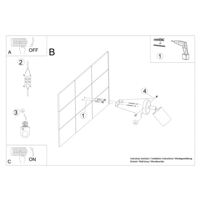 SOLLUX SL.1290 VERDO Lámpara de Pared GU10 Madera Negra