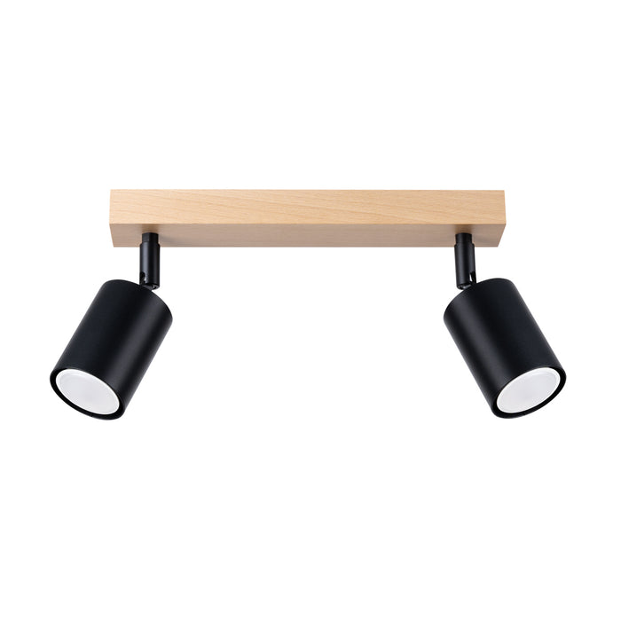 SOLLUX SL.1291 VERDO Lámpara de Techo GU10 Madera Negra