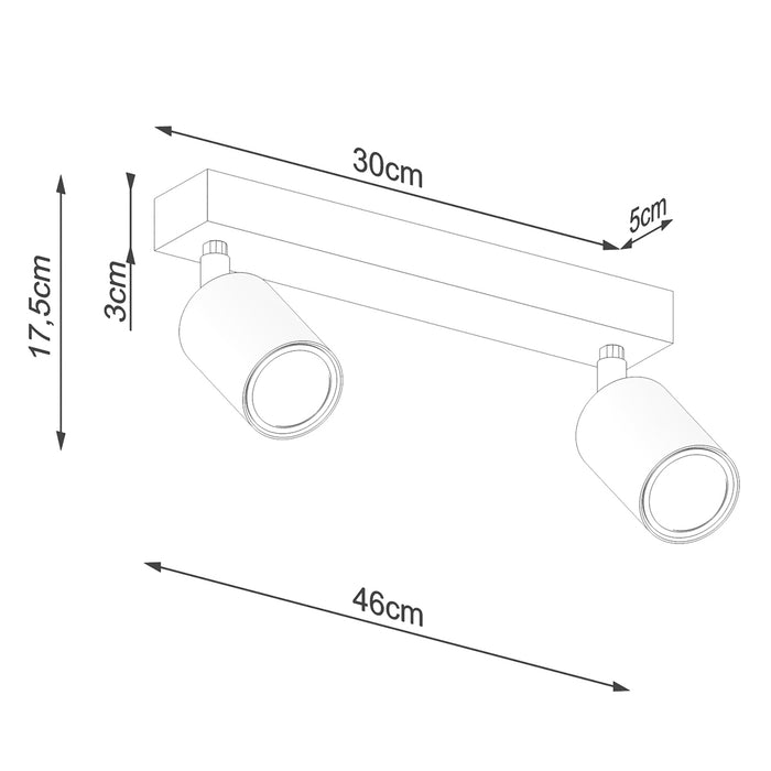 SOLLUX SL.1291 VERDO Lámpara de Techo GU10 Madera Negra
