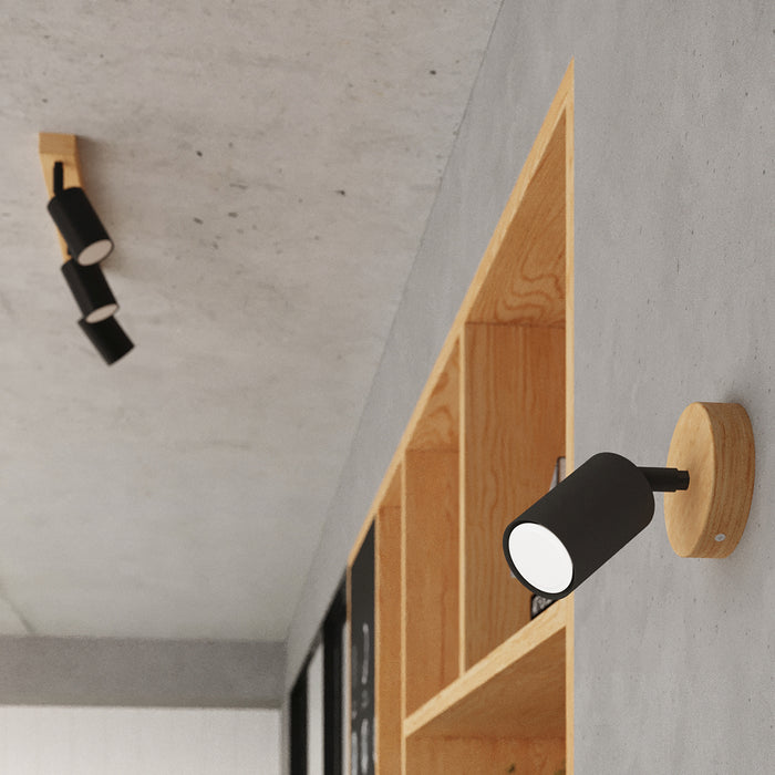 SOLLUX SL.1294 VERDO Lámpara de Techo GU10 Madera Negra