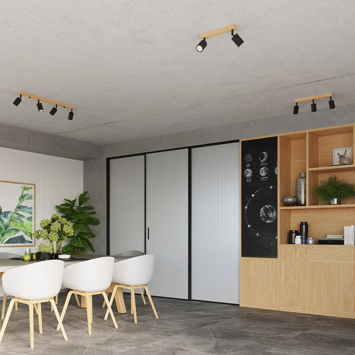 SOLLUX SL.1294 VERDO Lámpara de Techo GU10 Madera Negra