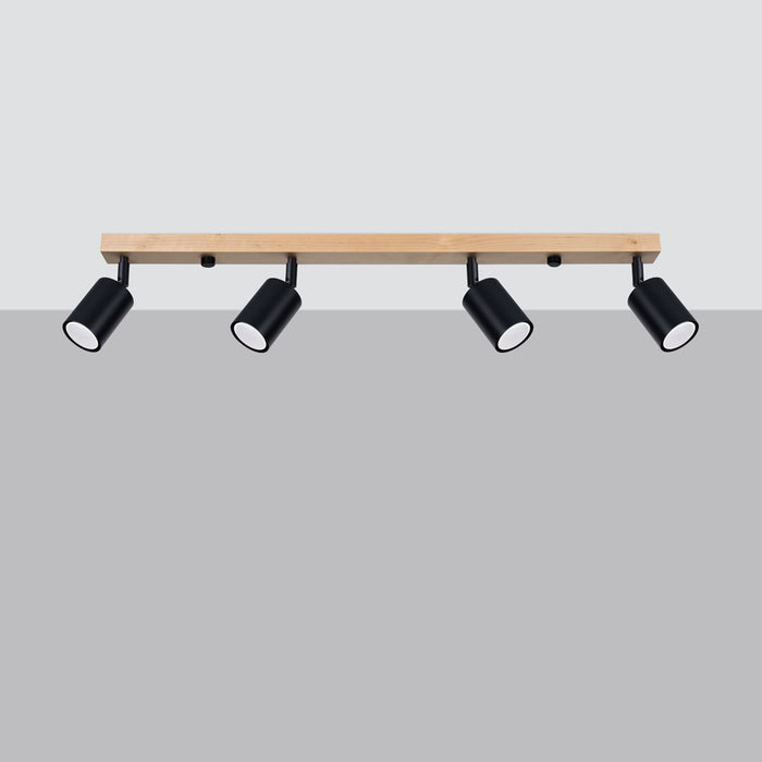 SOLLUX SL.1294 VERDO Lámpara de Techo GU10 Madera Negra