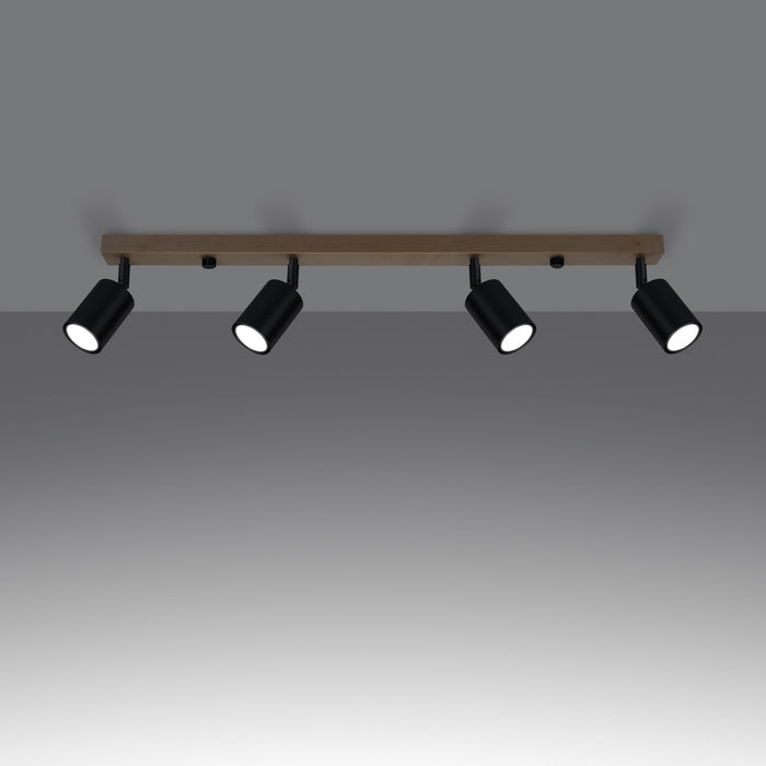 SOLLUX SL.1294 VERDO Lámpara de Techo GU10 Madera Negra