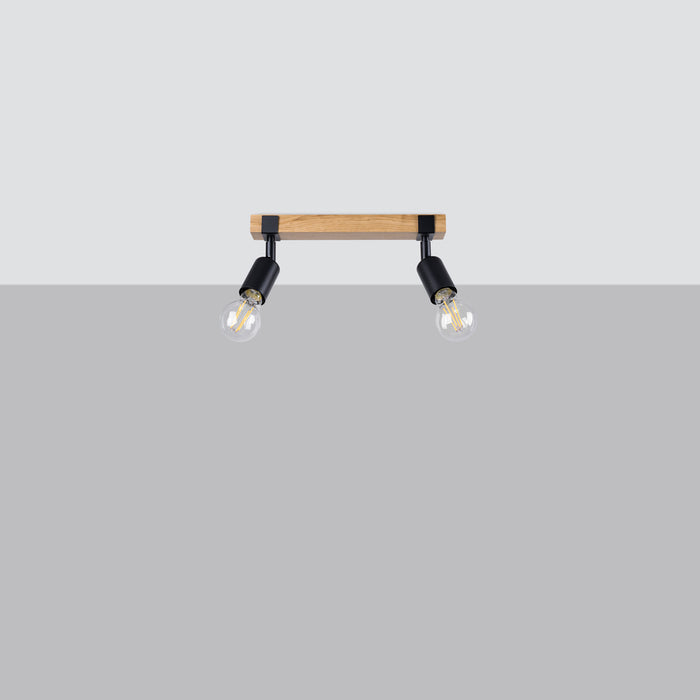 SOLLUX SL.1296 ZUCA Lámpara de Techo E27 Madera Negra