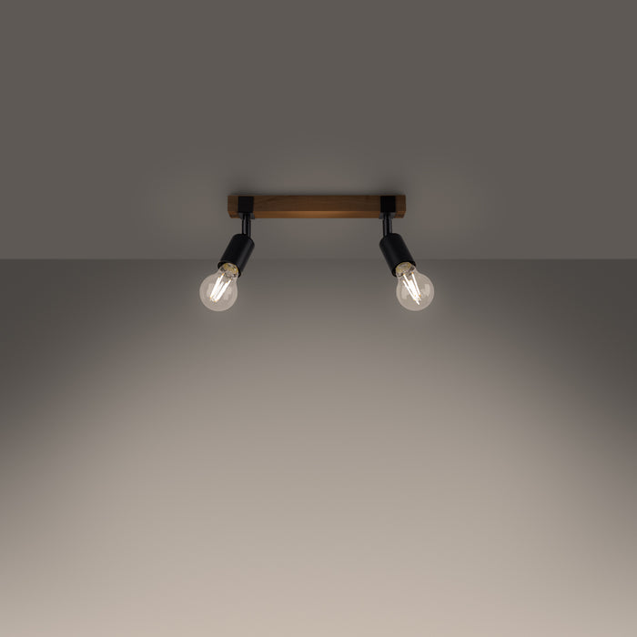 SOLLUX SL.1296 ZUCA Lámpara de Techo E27 Madera Negra