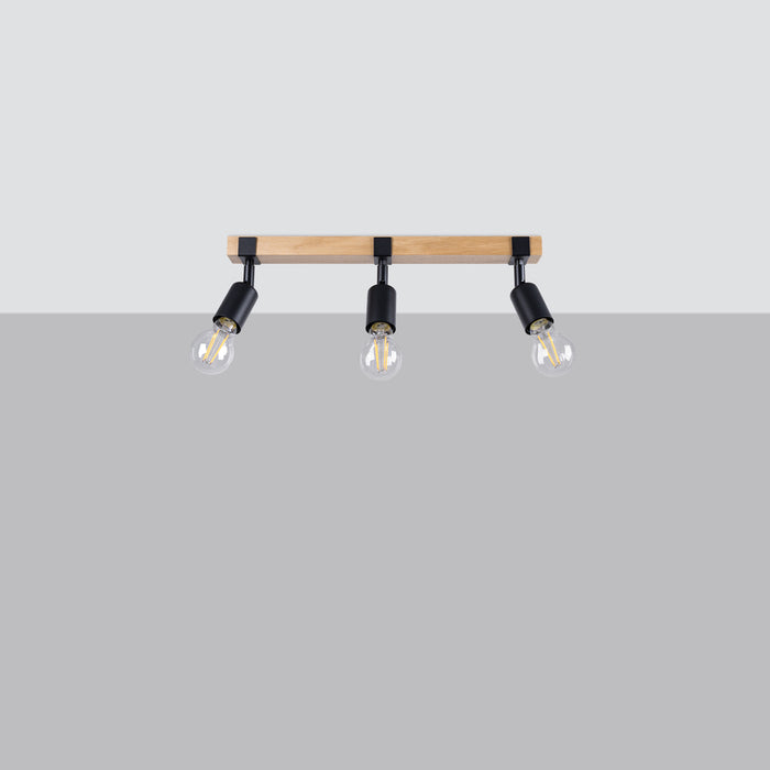 SOLLUX SL.1297 ZUCA Lámpara de Techo E27 Madera Negra