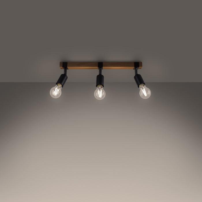 SOLLUX SL.1297 ZUCA Lámpara de Techo E27 Madera Negra