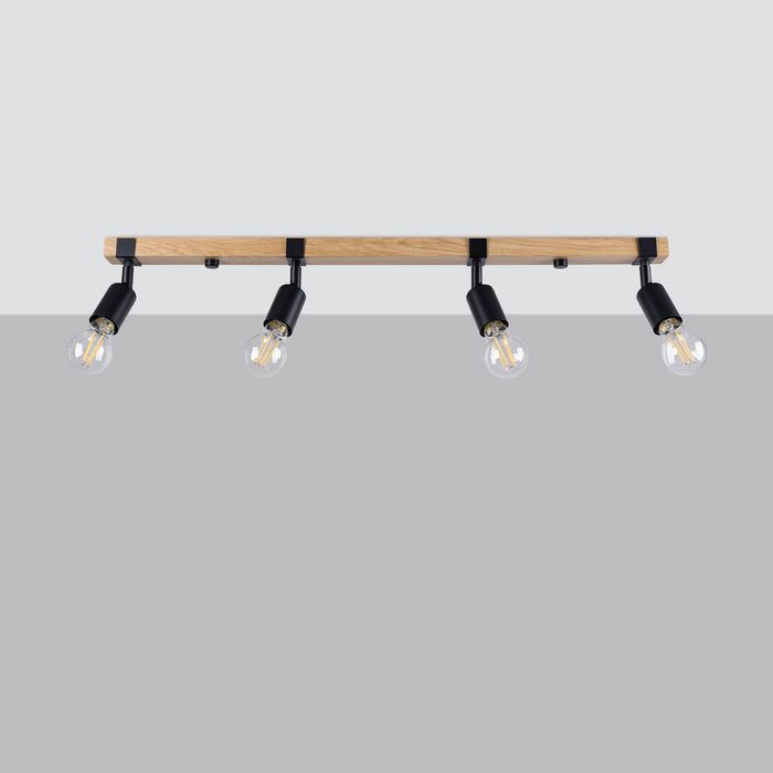 SOLLUX SL.1298 ZUCA Lámpara de Techo E27 Madera Negra