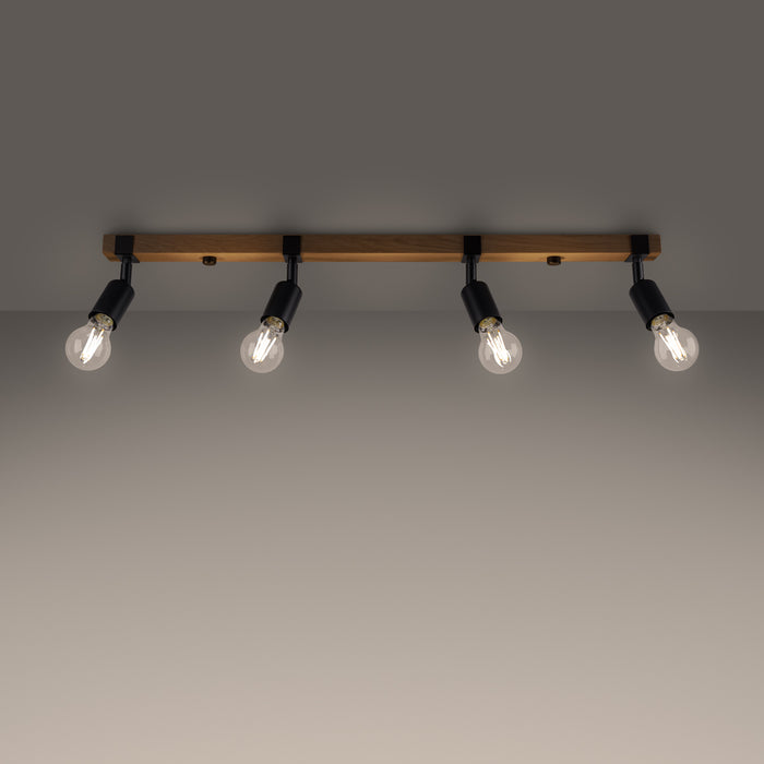 SOLLUX SL.1298 ZUCA Lámpara de Techo E27 Madera Negra