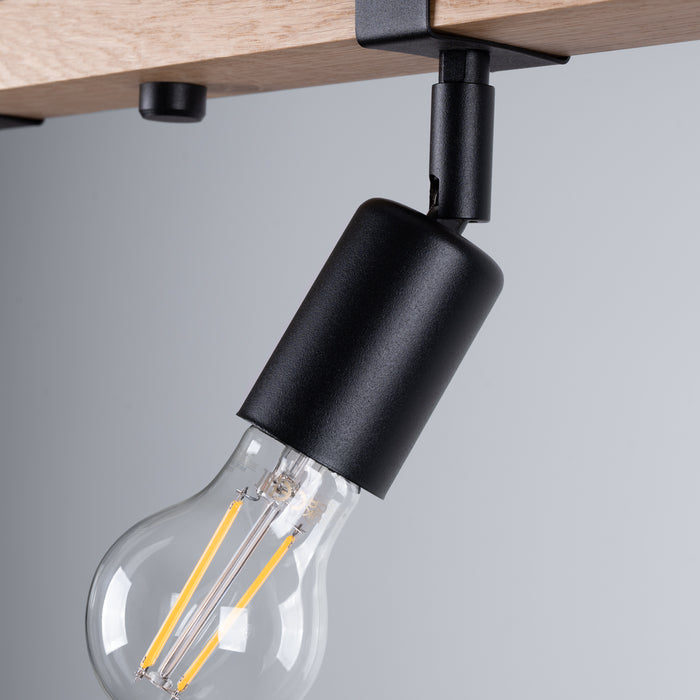 SOLLUX SL.1298 ZUCA Lámpara de Techo E27 Madera Negra