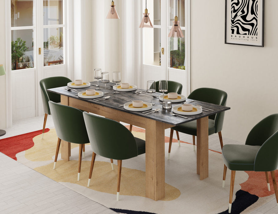 MUEBLES PITARCH Mesa Extensible Roble Gold/Imitación mármol