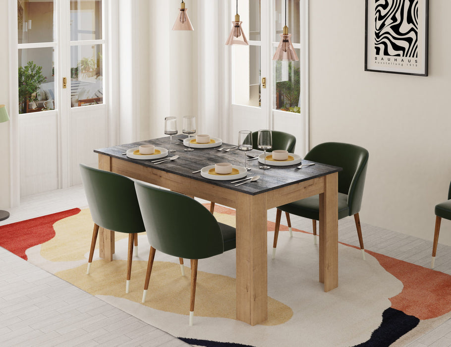 MUEBLES PITARCH Mesa Extensible Roble Gold/Imitación mármol