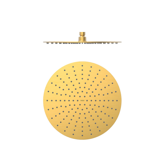 TRES 134315010OM COMPLEMENTOS DE DUCHA Rociador De Ducha Color Oro Mate 24K