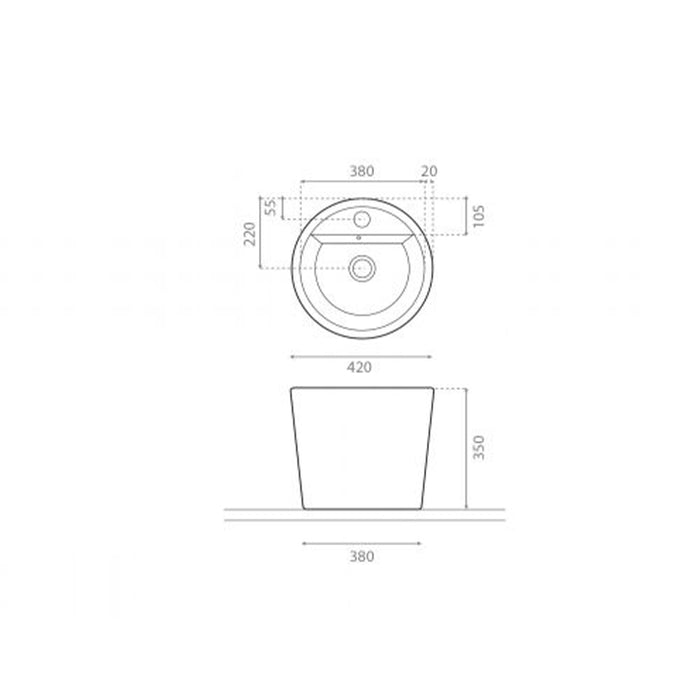 BATHCO 4057 FLORENCIA-B Lavabo Redondo Alto