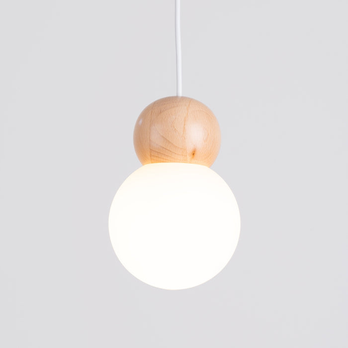 SOLLUX SL.1390 PEKKA Lámpara Colgante 1 Blanco/Madera Natural