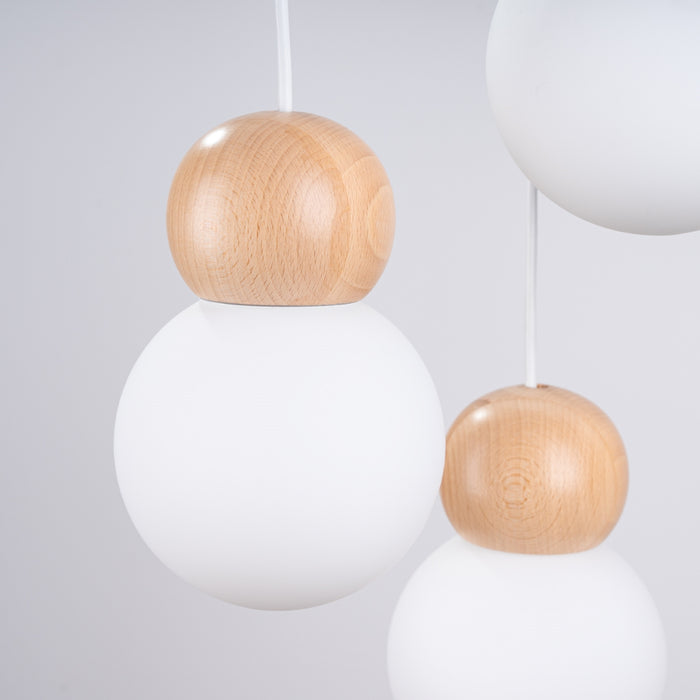 SOLLUX SL.1391 PEKKA Lámpara Colgante 3P Blanco/Madera Natural