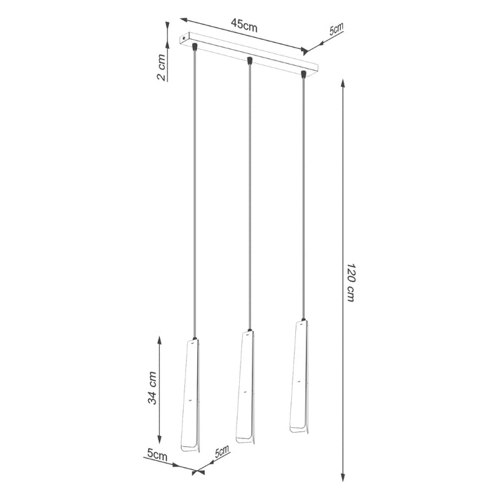 SOLLUX SL.1399 PRYSM Lámpara Colgante 3L Blanco