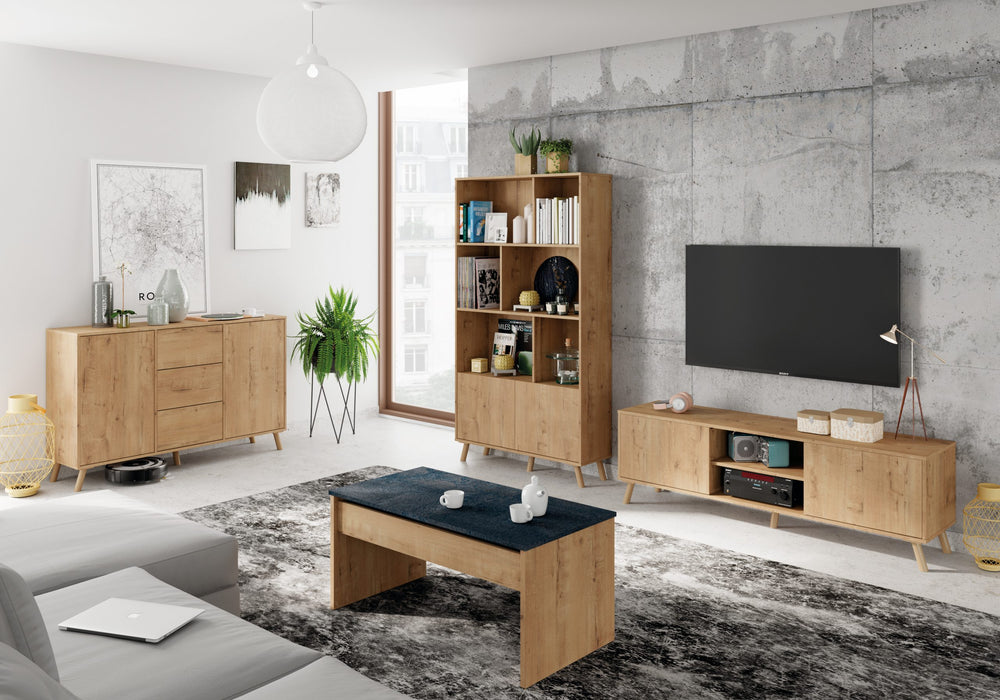 MUEBLES PITARCH Mueble TV Oslo Roble Gold