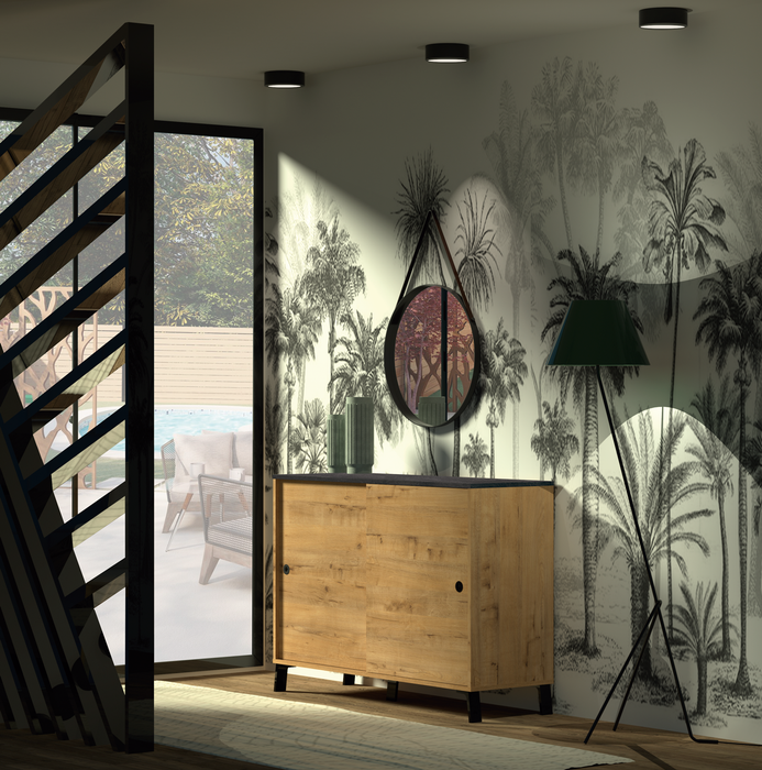 MUEBLES PITARCH Aparador Kamet Roble Gold/Imitación mármol