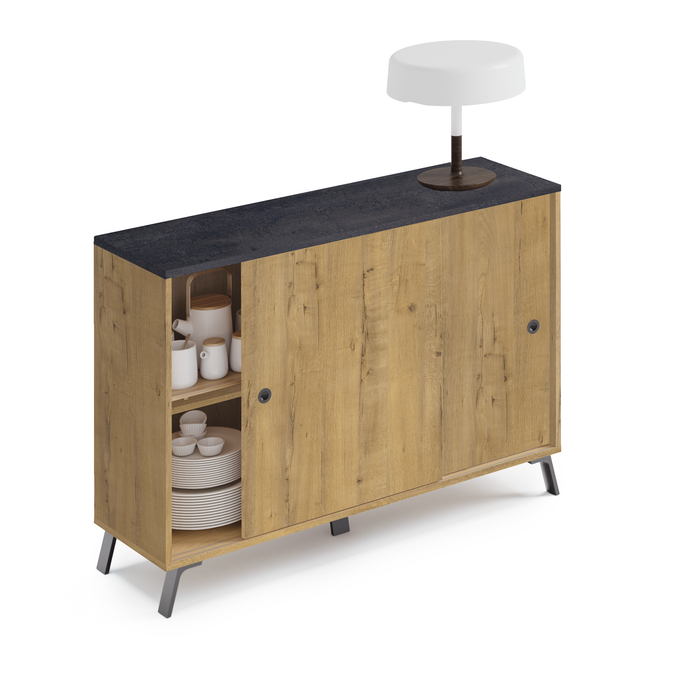 MUEBLES PITARCH Aparador Kamet Roble Gold/Imitación mármol