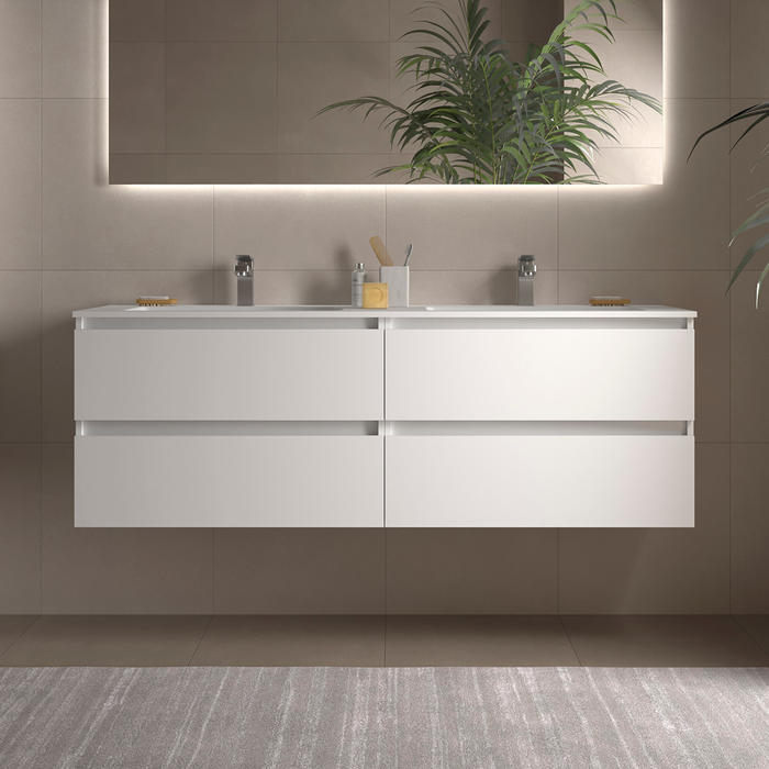 SALGAR 110417 BEQUIA Mueble de Baño con Lavabo 160 cm Color Blanco Mate