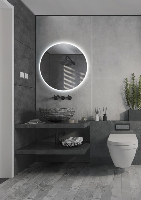 LEDIMEX LOND004/90 LONDRES Espejo LED Redondo Contorno Arenado Cromo 90 cm