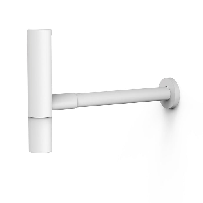 TRES 16110342BM COMPLEMENTOS DE GRIFERÍA Sifón Telescópico Redondo Inspeccionable con Faldón para Lavabo Color Blanco Mate