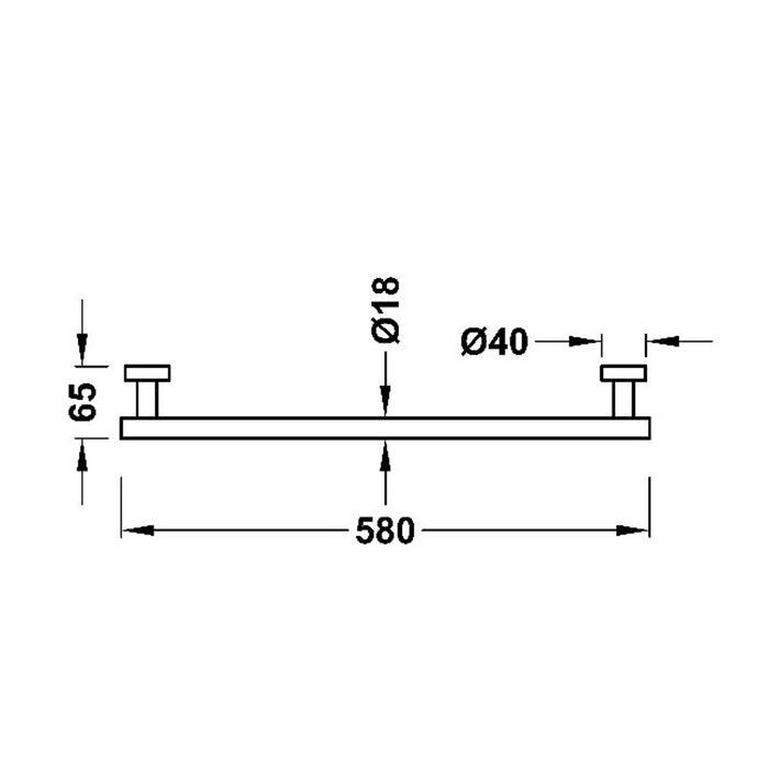 TRES 16123602OR ACCESORIOS BAÑO Toallero 580 mm Oro 24K