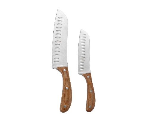 ANDREA HOUSE MS73157 Set 2 Cuchillos Santoku Acacia