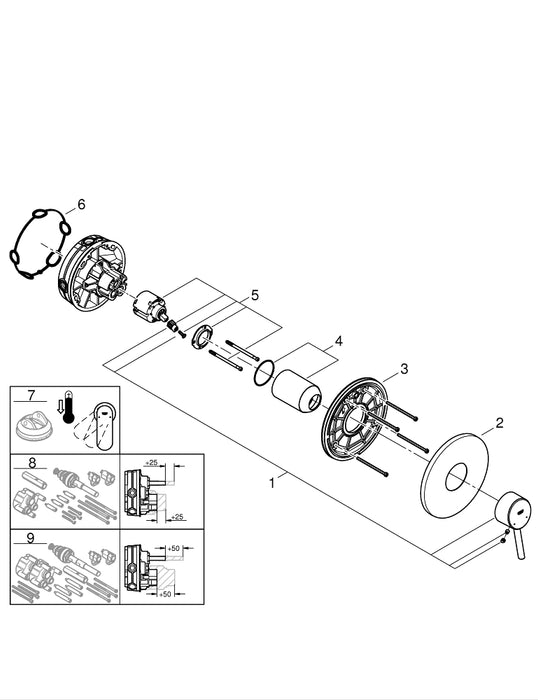 GROHE 26 663 000 TEMPESTA 250 Conjunto de ducha con brazo mural 380 mm, 1 chorro Cromo