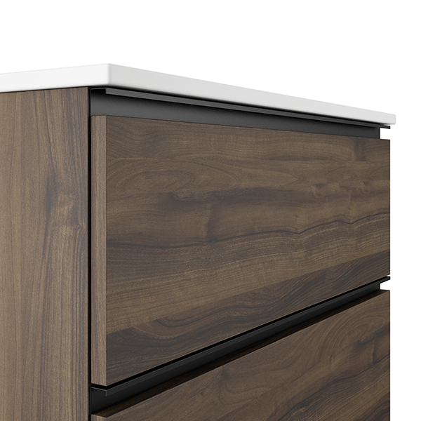 VISOBATH GRANADA Conjunto Completo Mueble de Baño Suspendido 2 Cajones Color Valenti Tirador Negro