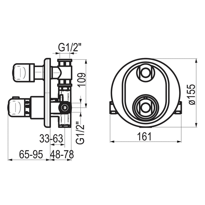 PRESTO 7004736100 Atlantis mecanismo ducha empotrable 1 vía Cromo Mate