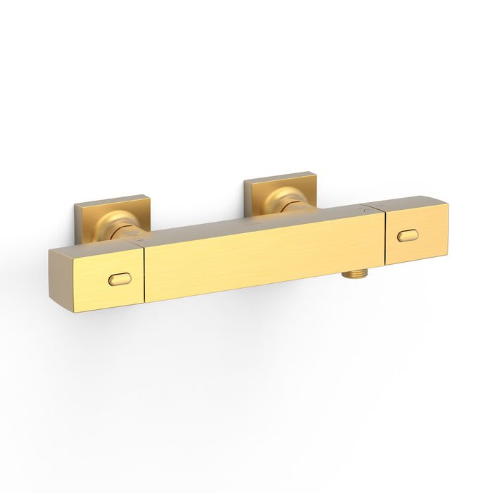 TRES 19016406OM OVER-WALL Grifo Termostático Mural Over-Wall Ducha Color Oro Mate 24K