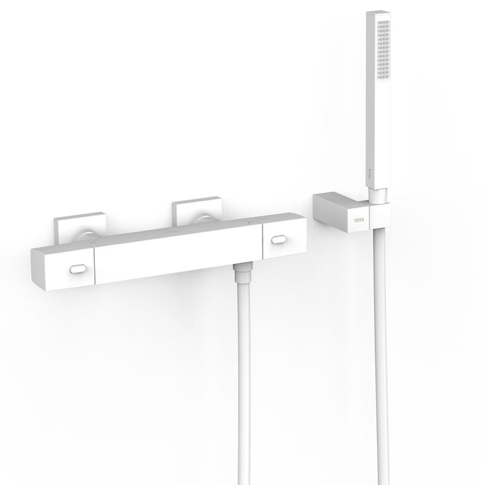 TRES 19016469BM OVER-WALL Grifo Termostático Mural Over-Wall Ducha Color Blanco Mate