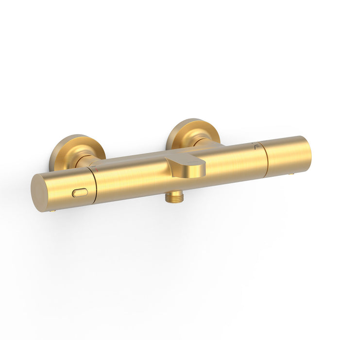 TRES 19017402OM OVER-WALL Grifo Termostático Mural Over-Wall Bañera y Ducha Color Oro Mate 24K