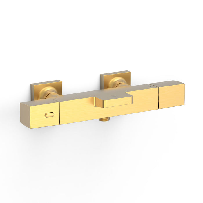 TRES 19017406OM OVER-WALL Grifo Termostático Mural Over-Wall Bañera y Ducha Color Oro Mate 24K
