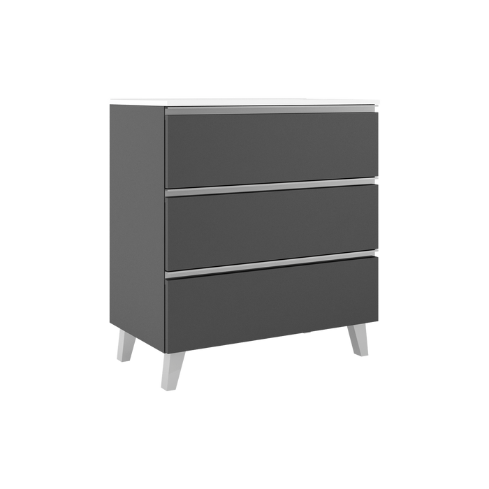 VISOBATH GRANADA Mueble de Baño con Lavabo 3 Cajones Color Ceniza Tirador Aluminio