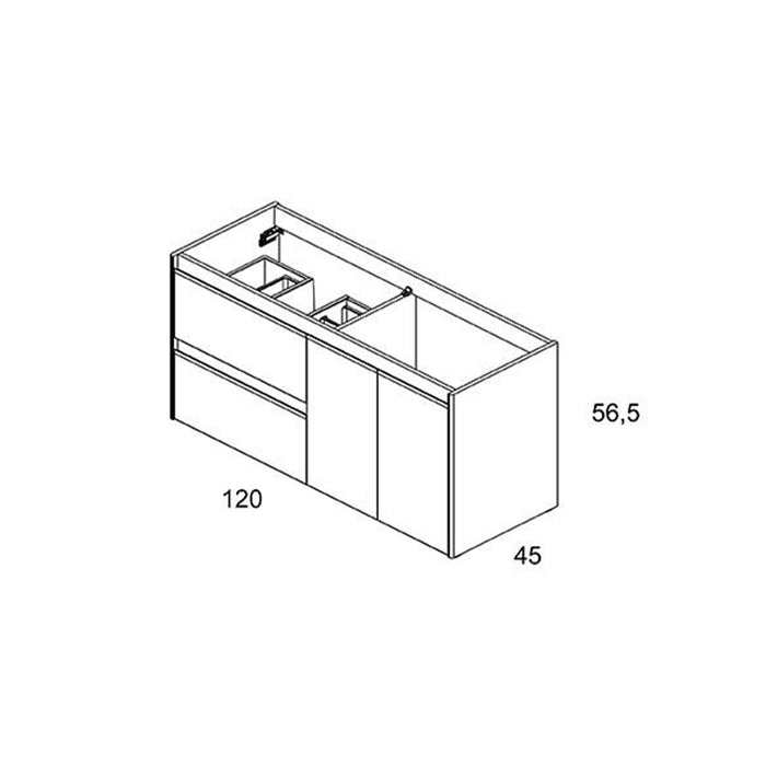 ROYO ALFA Mueble de Baño con Lavabo 120 cm Color Roble Nórdico